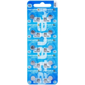 Set de 10 baterii de ceas Renata 392 / SR41W cu oxid de argint