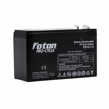 Acumulator Foton FS12-7.5 de 12V și 7.5Ah