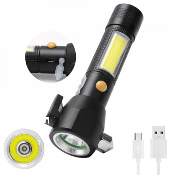 Lanternă Foton Super 0342 USB, cu ciocan de urgență