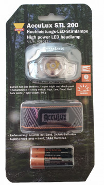 Lanternă frontală ușoară AccuLux STL 200