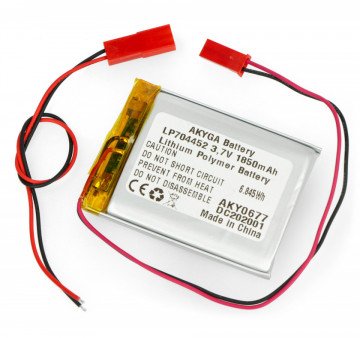 Li-Polymer battery LP704452 of 3.7V and 1850mAh