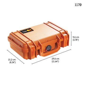 Dimensiunile la o geanta de protectie plutitoare Peli SmallCase 1170 Orange