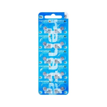 Blister cu 10 baterii de ceas Renata 321 SR616SW cu Oxid de Argint
