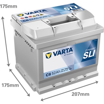 Autó akkumulátor Varta SLI 52Ah 520A C6 552401052