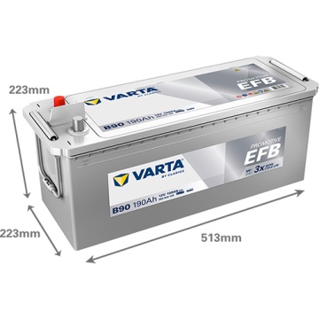Car battery Varta EFB 190Ah 1050A B90 ​​690500105