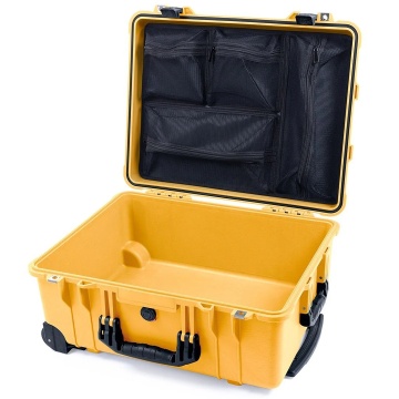Troler rigid Peli Protector Large Case 1560 Galben cu lid organizer