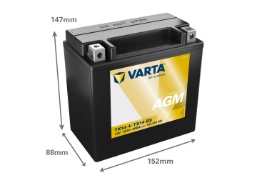 Motor Battery AGM 12V 12Ah Varta Powersports TX14-4 / 512014020