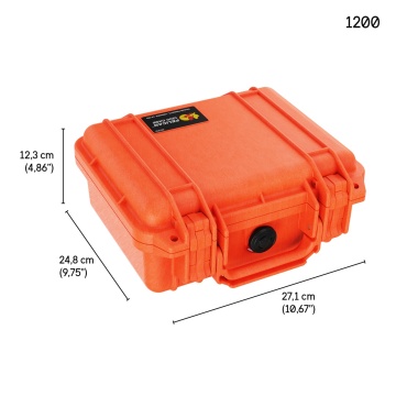 Dimensiunile la o geanta rigida submersibila Peli SmallCase 1200 Orange