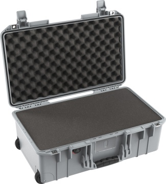 Geanta/Troler de protectie Peli 1535 Air Case silver cu burete Pick N Pluck