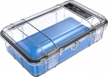 Casetă de protecție Peli Micro Case M60 (S.U.A.) cu taviță din cauciuc detașabilă albastră