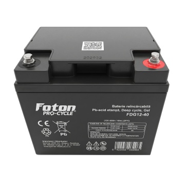 Acumulator VRLA cu Gel Foton FDG12-40 de 42.4Ah Deep Cycle - Img 2