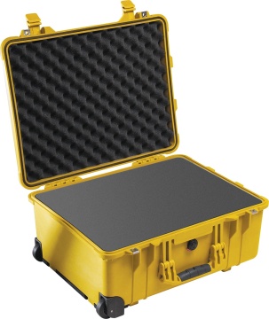 Troler rigid Peli Protector Large Case 1560 Galben cu burete Pick N Pluck