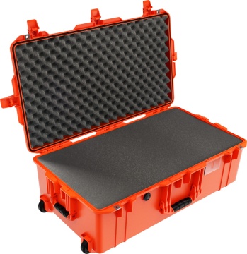 Troler si valiza de protectie Peli 1615 Air Case orange cu burete Pick N Pluck