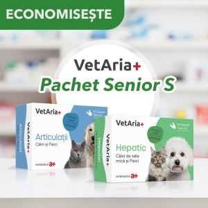 Pachet VetAria+ Senior S (câini talie mică și pisici)
