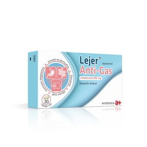 Lejer Anti-Gas, dispozitiv medical cu simeticona 240 mg, 30 capsule moi