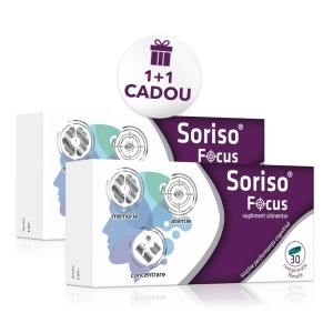 Soriso Focus - supliment alimentar pentru memorie, atenție și concentrare, 30 comprimate filmate