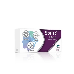 Soriso Focus - supliment alimentar pentru memorie, atenție și concentrare, 30 comprimate filmate