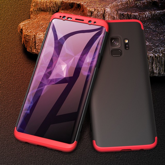 Husa Samsung Galaxy S9 Plus, Elegance Luxury, 360° 3in1 Negru-Rosu