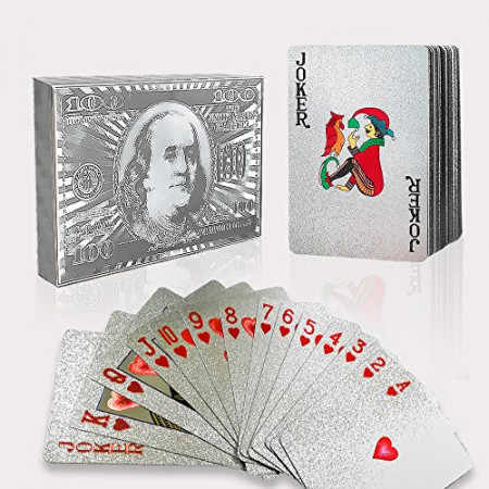 Carti de joc Silver Casino Poker, aspect Dolar $ - Img 2