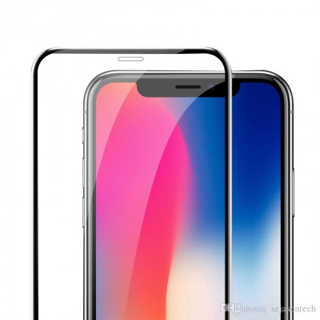 Folie de sticla 6D Apple iPhone XS MAX, margini colorate Negru - Img 3