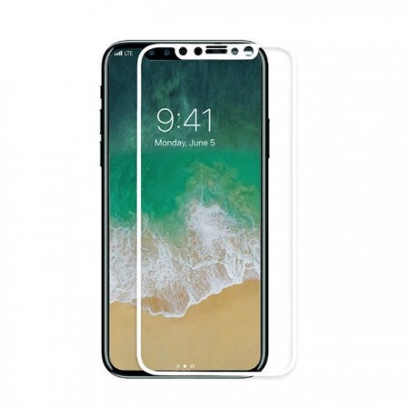 Folie de sticla Apple iPhone XS MAX, 5D FULL GLUE ALB - Img 2