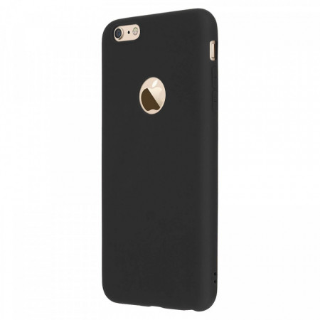 Husa Apple iPhone 6/6S, antisoc cu decupaj logo Black - Img 2