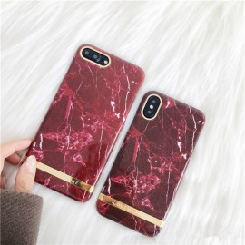 Husa Apple iPhone 7, Elegance Luxury Marble Red TPU, husa cu insertii marmura rosie-aurie - Img 6