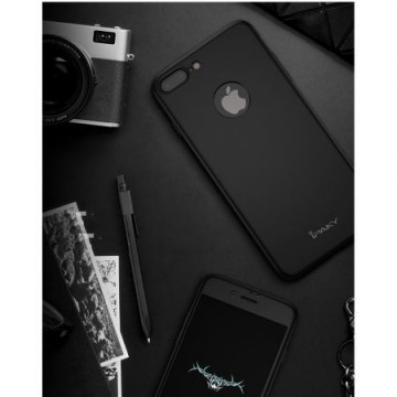Husa Apple iPhone 8 Plus, FullBody Elegance Luxury iPaky Negru , acoperire completa 360 grade cu folie de sticla gratis - Img 3
