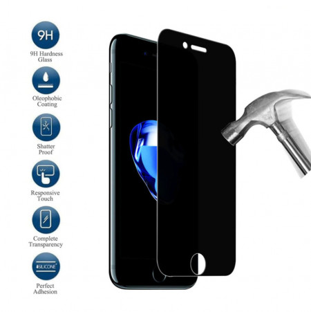 Husa Apple iPhone SE2 Magnetica cu spate din sticla securizata si folie privacy pentru ecran, Perfect Fit