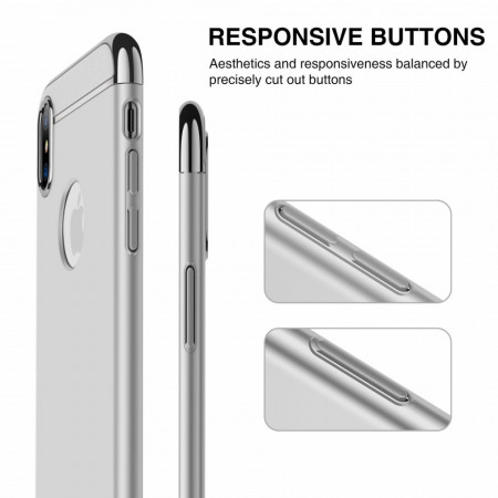 Husa Apple iPhone X, Elegance Luxury 3in1 Argintiu - Img 2