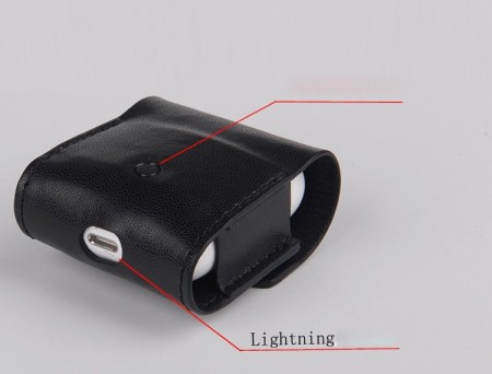 Husa din piele naturala pentru AirPods cu port pentru incarcare - Img 4