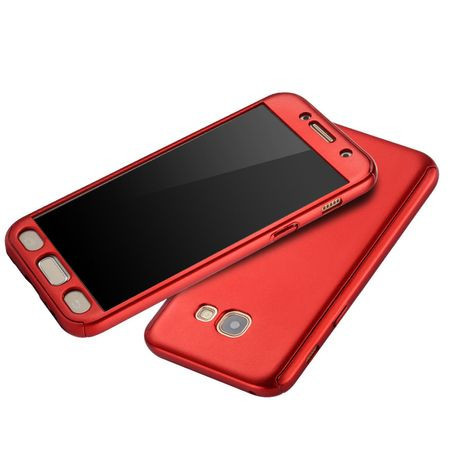 Husa Samsung Galaxy A5 2017, FullBody Elegance Luxury Red, acoperire completa 360 grade cu folie de sticla gratis - Img 3