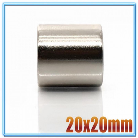 Magnet puternic neodim disc rotund 20mm x 20mm cu suprafata nichelata