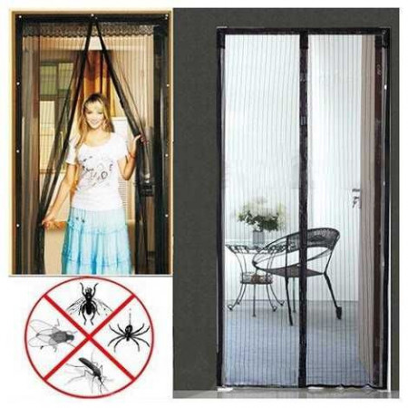 Perdea magnetica anti insecte si tantari, neagra. Plasa anti-tantari - Img 3