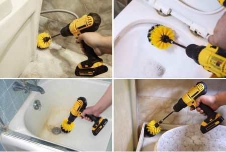 Perie circulara pentru Mocheta &amp; Uz Casnic / Profesional - Detailing Carpet Brush cu Adaptor Bormasina - Img 3