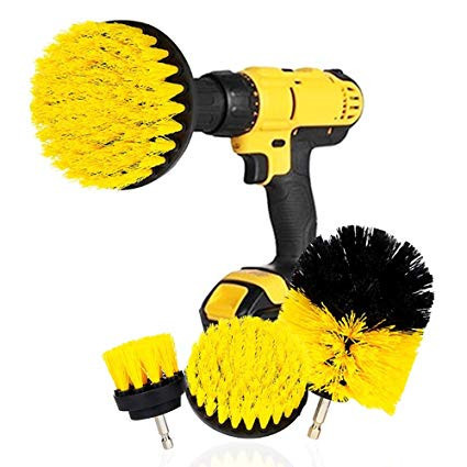 Set 4 Perii pentru Mocheta &amp; Uz Casnic /Profesional Detailing Carpet Brush cu Adaptor Bormasina - Img 3