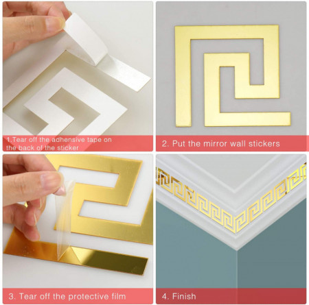 Set Oglinzi Design Versace - Oglinzi Decorative Acrilice Gold Plated - Luxury Home 24 bucati/set