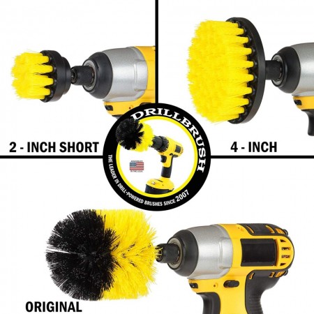 Set Perii pentru Mocheta &amp; Uz Casnic /Profesional Detailing Carpet Brush cu Adaptor Bormasina - Img 5