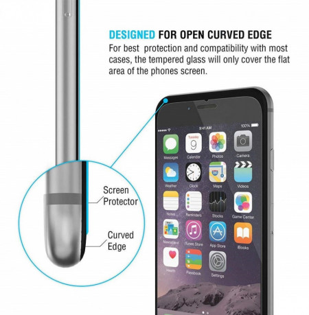 Folie de sticla case friendly Apple iPhone 6 Plus/6S Plus, Elegance Luxury transparenta - Img 2
