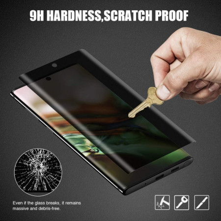 Folie de sticla Samsung Galaxy Note 10 Plus, Privacy Glass, folie securizata duritate 9H
