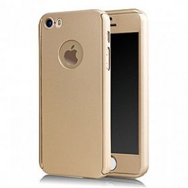 Husa Apple iPhone 5/5S/SE, FullBody Gold, acoperire completa 360 grade cu folie de sticla gratis - Img 3
