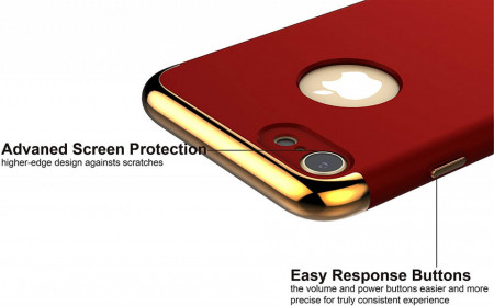 Husa Apple iPhone 6/6S, Elegance Luxury 3in1 Red - Img 3