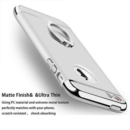 Husa Apple iPhone 7, Elegance Luxury 3in1 Ring Silver - Img 4