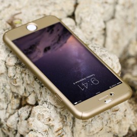 Husa Apple iPhone 7, FullBody Elegance Luxury Gold, acoperire completa 360 grade cu folie de sticla gratis - Img 2