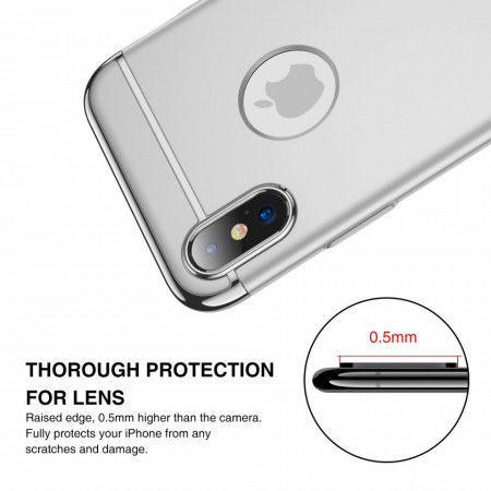 Husa Apple iPhone X, Elegance Luxury 3in1 Argintiu - Img 3