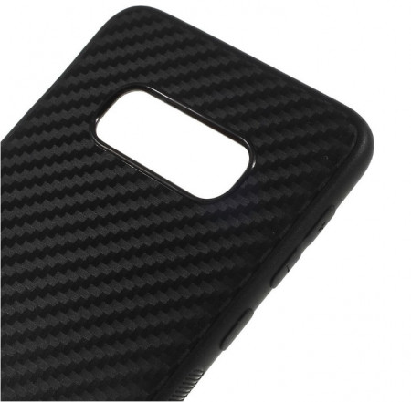 Husa pentru Samsung Galaxy S10, Perfect Fit, cu insertii de carbon, negru
