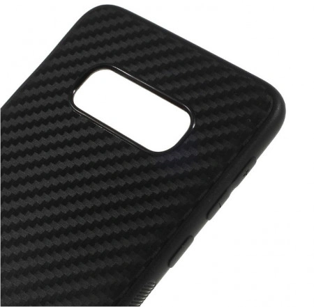 Husa pentru Samsung Galaxy S10, Perfect Fit, cu insertii de carbon, negru