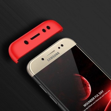 Husa Samsung Galaxy J3 2017, FullBody 360° 3in1 Negru-Rosu - Img 2