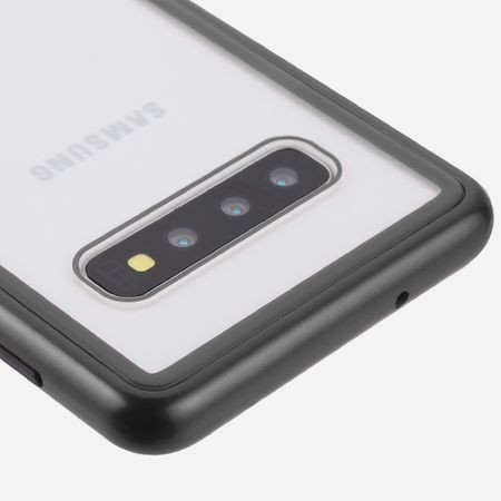 Husa Samsung Galaxy S10 Magnetica 360 grade Black, Perfect Fit cu spate de sticla securizata premium + folie de protectie gratis