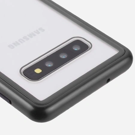 Husa Samsung Galaxy S10 Plus Magnetica 360 grade Black, Perfect Fit cu spate de sticla securizata premium + folie de protectie gratis